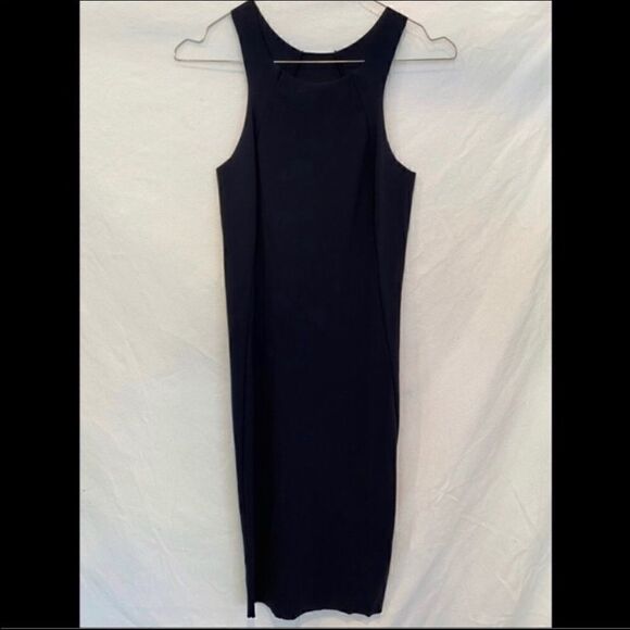 PATRIZIA PEPE RAW EDGE SENSITIVE LYCRA BLACK DRESS - Picture 4 of 8